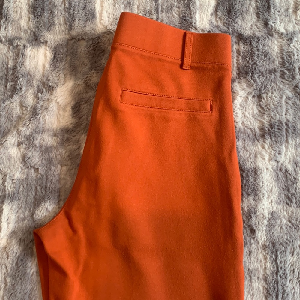 Betabrand Classic Straight Leg Dress Pant Yoga Pant in Orange | Size Small